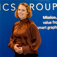 Bild på Sara Novak, vd för Miller Graphics.