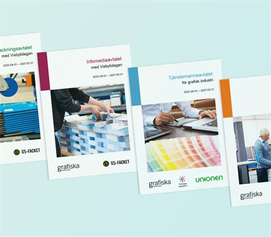 Bild på Grafiska Företagens kollektivavtal 2025-2027.