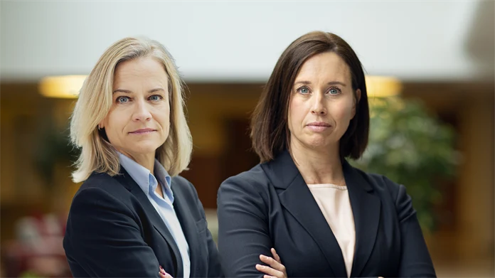 Eva Glückman, vd Grafiska Företagen, och Anna Freij, förhandlingschef Grafiska Företagen.