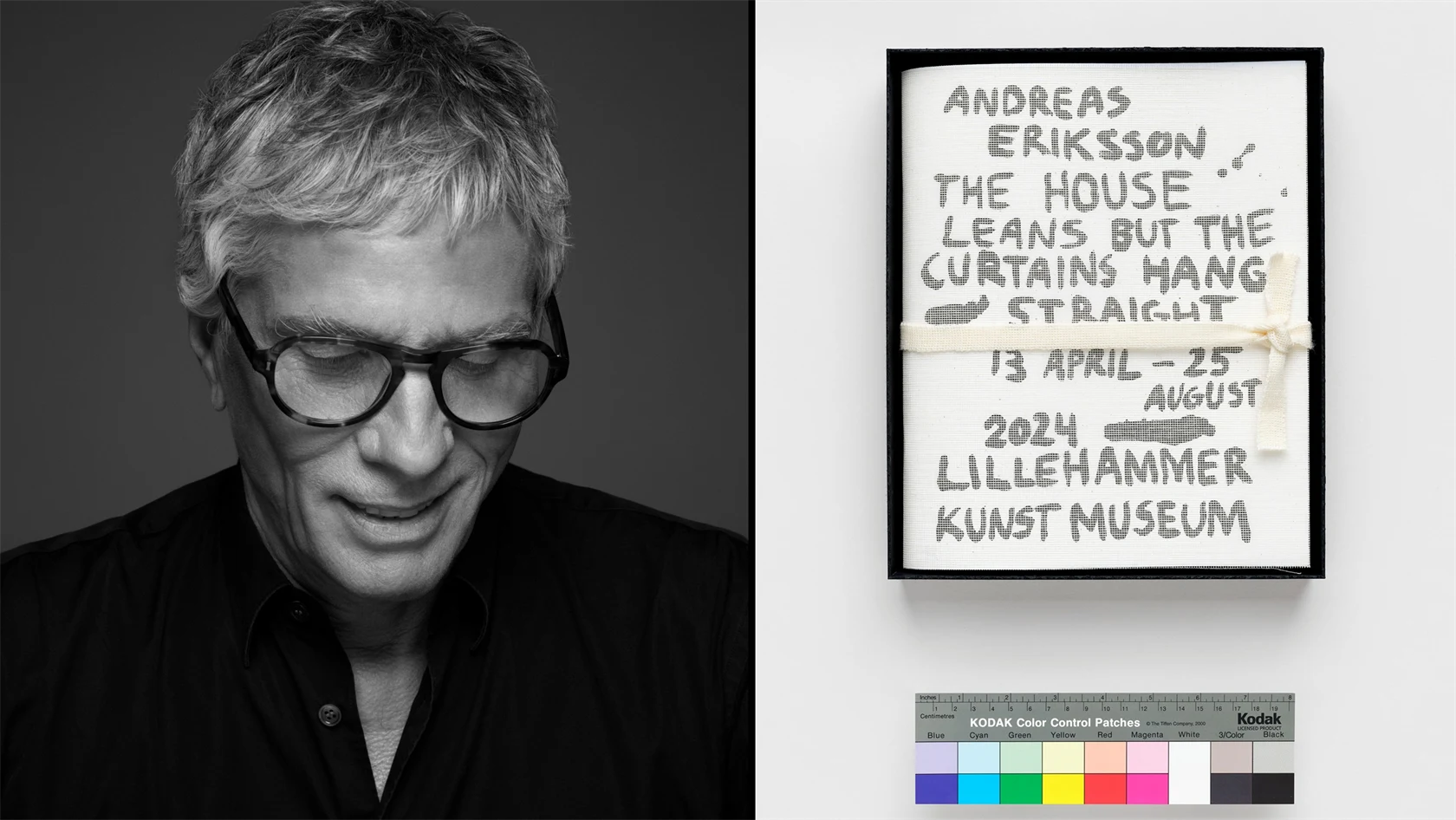 Formgivaren Greger Ulf Nilson och den vinnande utställningskatalogen.